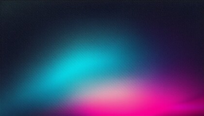 Obraz premium Dark grainy gradient background blue turquoise pink black glowing light noise texture banner backdrop poster copy space