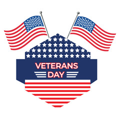Veterans Day,USA flag, stripes and stars, symbol of America, red, blue and white, vector illustration
