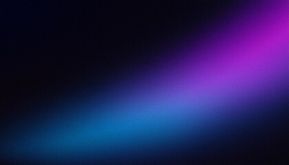 Obraz premium Dark purple blue grainy gradient on black background, copy space, noise texture effect, wide banner size