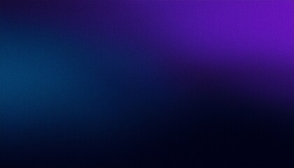 Fototapeta premium Dark purple blue grainy gradient on black background, copy space, noise texture effect, wide banner size
