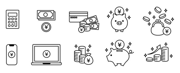 お金・貯蓄・貯金のビジネスアイコン3 © marutan