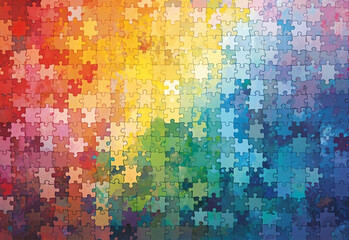 abstract colorful jigsaw puzzle background