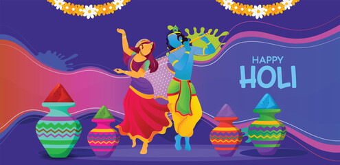 Vector illustration of India Festival of Color Happy Holi background