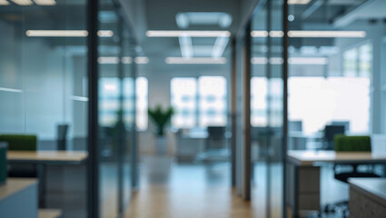 Modern Office Interior with Glass Partitions and Minimalist Design