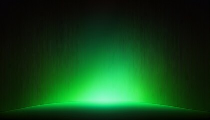 Fototapeta premium Glowing green blurred light gradient dark grainy black vertical background glowing light spot copy space