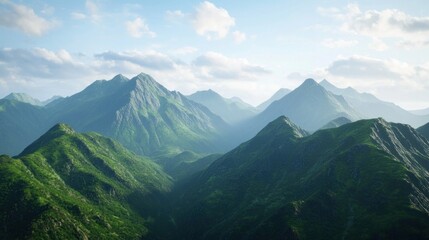 Fototapeta premium Serene mountain landscapes capturing nature's majestic beauty in wide angle photography