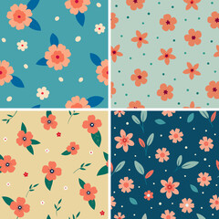 Fototapeta premium Seamless Pink Floral Texture for Fabric and Wallpaper 