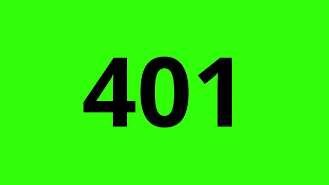 Increase counting numbers 0 to 1000, digit counter from zero to 1 thousand, digital clock, or timer display with decimal point animation on a green background