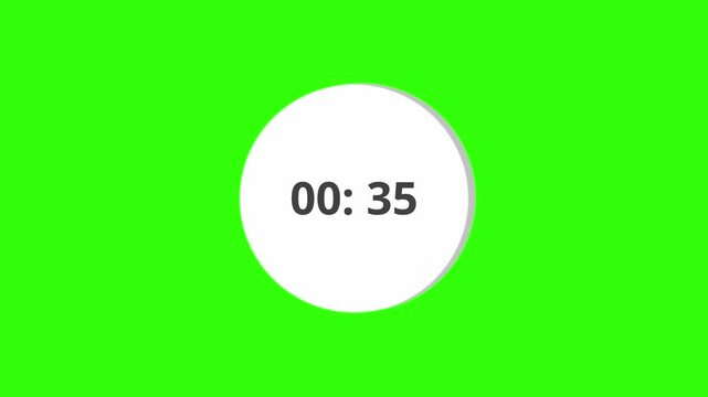 40-second countdown from 40 to 0 animation on green background