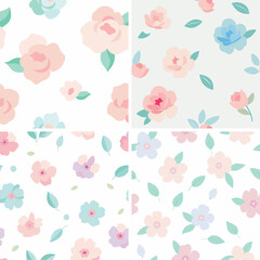 Sweet flower watercolor seamless pattern soft pastel colors water color seamless pattern for beauty products or other