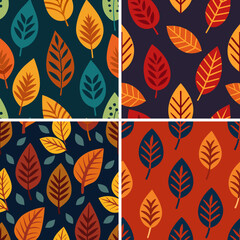 Obraz premium Seamless Block Print Batik Leaf Pattern Vector 