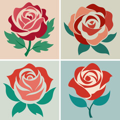 Abstract rose flower blooming design Pattern with floral seamless Grunge textured abstract art vector with flower and plants