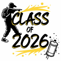 Class of 2026 Bold and Funky Graduation Vector