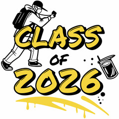 Class of 2026 Vibrant Blue and Yellow Graduation Desig