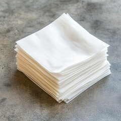 Stack of White Napkins on Concrete Surface