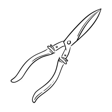 black and white garden shears clip art preview