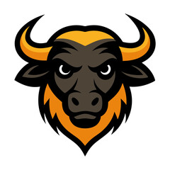 African Buffalo head mascot logo design vector