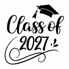 Class of 2027 Artistic Graduation Monogram Vecto