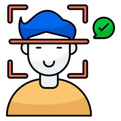 An editable design icon of face recognition