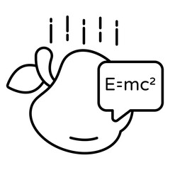 A flat design icon of falling apple