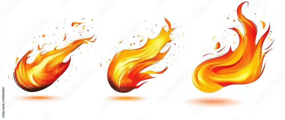 Poster Illustrative icons representing various flames created using generative AI techniques.