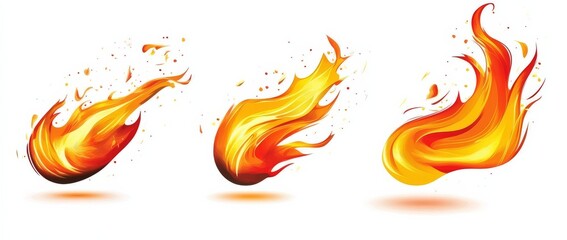 Illustrative icons representing various flames created using generative AI techniques.