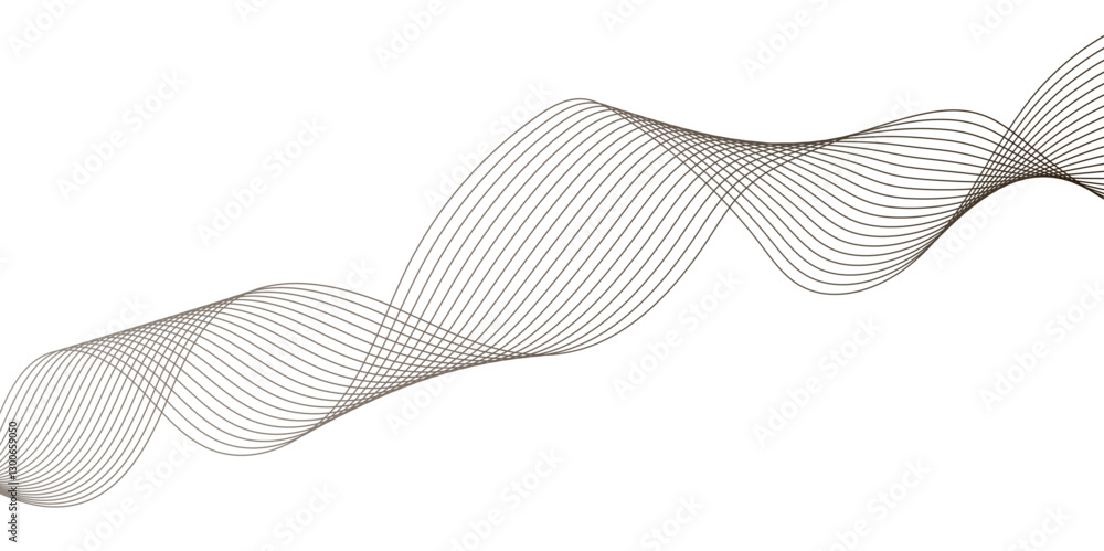 Aufkleber abstract wavy grey stream element for design on transparent background isolated.lines wave light fut