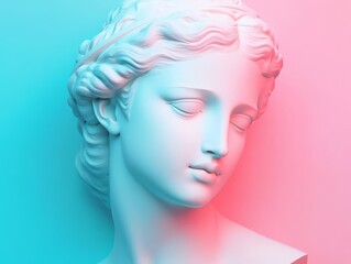 Fototapeta premium Soft pastel tones enhance the beauty of this plaster sculpture.