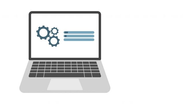 Software platform update, Saas management and app development, coding programming technology abstract background, 2d animation 4k