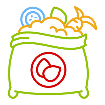 bag food ingredients colorful outline clip art preview