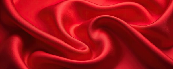 Obraz premium Luxurious red silk fabric with smooth and lustrous surface, silk, fabric detail, silky