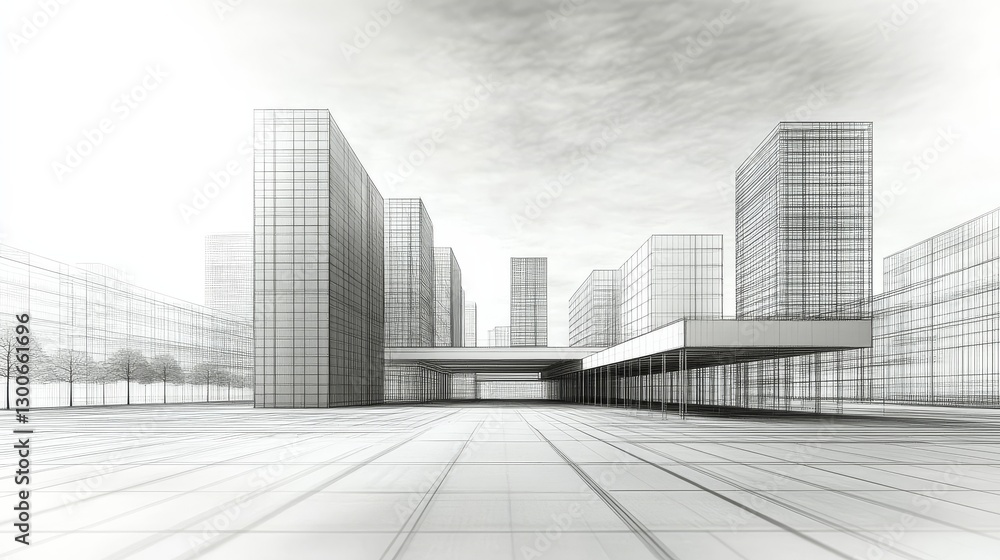 Poster innovative interplay of lines and forms in contemporary architecture.