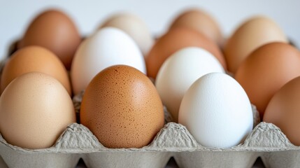 A close-up shot of a neatly arranged basket with glossy dyed eggs, placed on a white background