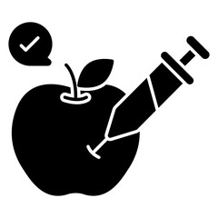 Editable design icon of injecting apple