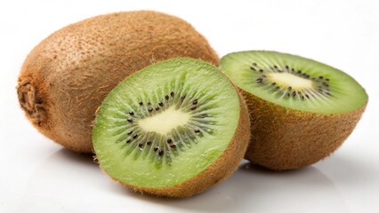 Fototapeta premium Fresh Kiwi Fruit Isolated on White Background