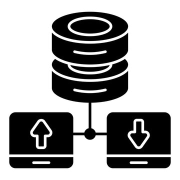 A flat icon design of database transfer