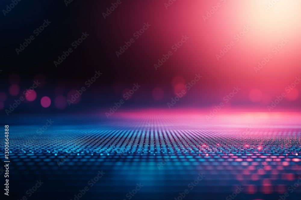 Aufkleber A captivating digital banner showcases a glowing blue network grid with interconnected particles, perfect for sci-fi themes and marketing materials