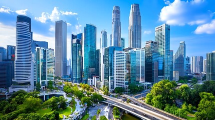 Fototapeta premium Kuala Lumpur Skyline, Modern Cityscape - Modern cityscapes