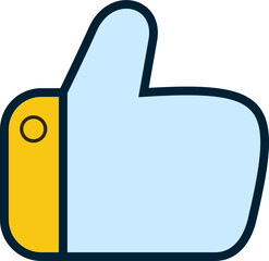 Like or thumbs up icon, approval and agreement, symbol of affirmation and positivity.