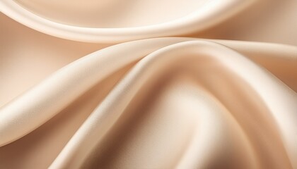 Obraz premium Light beige grainy gradient background, vanilla toned blurry cosmetics background, silk drapery backdrop