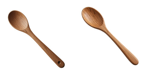  Handcrafted wooden spoons with natural grain, perfect for cooking