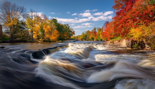rapids along the huron river in ann arbor michigan