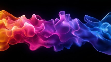 Obraz premium Colorful abstract waves creating a vibrant visual experience at night