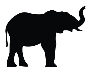 Elephant Silhouette vector illustration set isolated on white background.