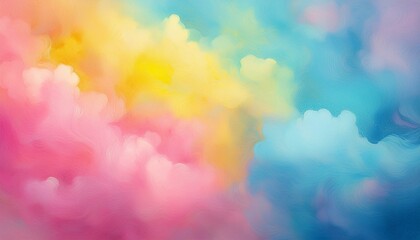 Fototapeta premium pink and yellow and blue watercolor pastel cotton candy rainbow splash background