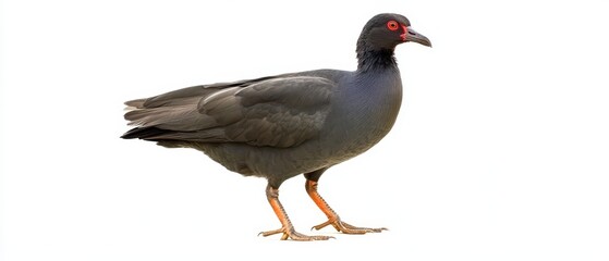 Obraz premium Unique bird with striking red eyes standing still