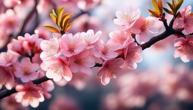 pink blossoms on a tree in spring