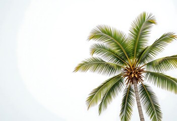 Tropical palm tree, cut out