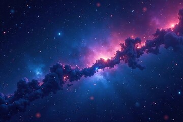 Obraz premium Soft focus background with starry night sky and nebulae, dark, cosmos