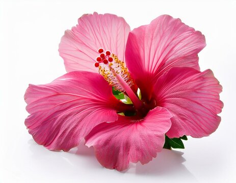 shoe flower or hibiscus or chinese rose flower close up of pink hibiscus flower bouquet isolated on white background